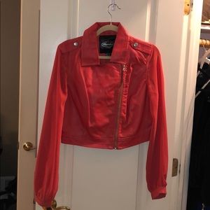 Mandee Faux Leather Jacket (with Mesh sleeves)